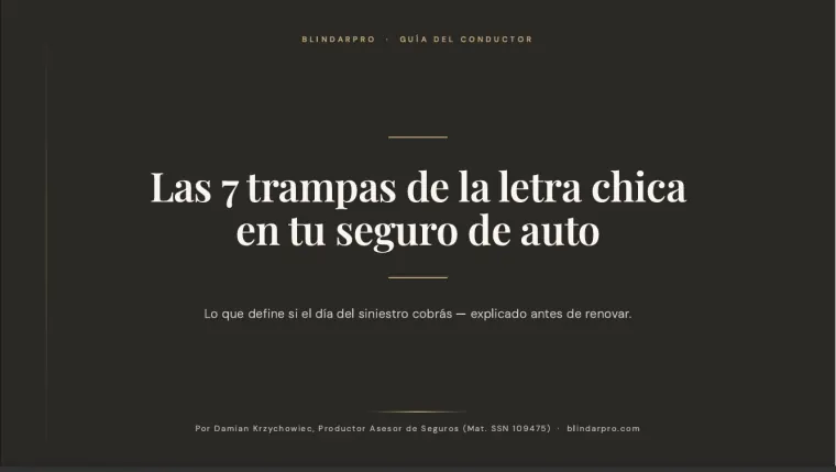 Portada de la guía: Las 7 trampas de la letra chica en tu seguro de auto