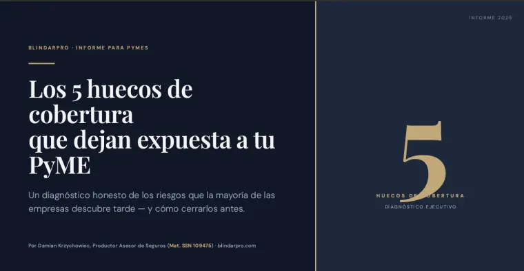 Portada del informe: Los 5 huecos de cobertura que pueden costarle el patrimonio a tu empresa